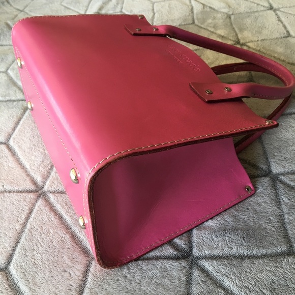Vintage Pink Leather Kate Spade Tote Handbag - Picture 4 of 8